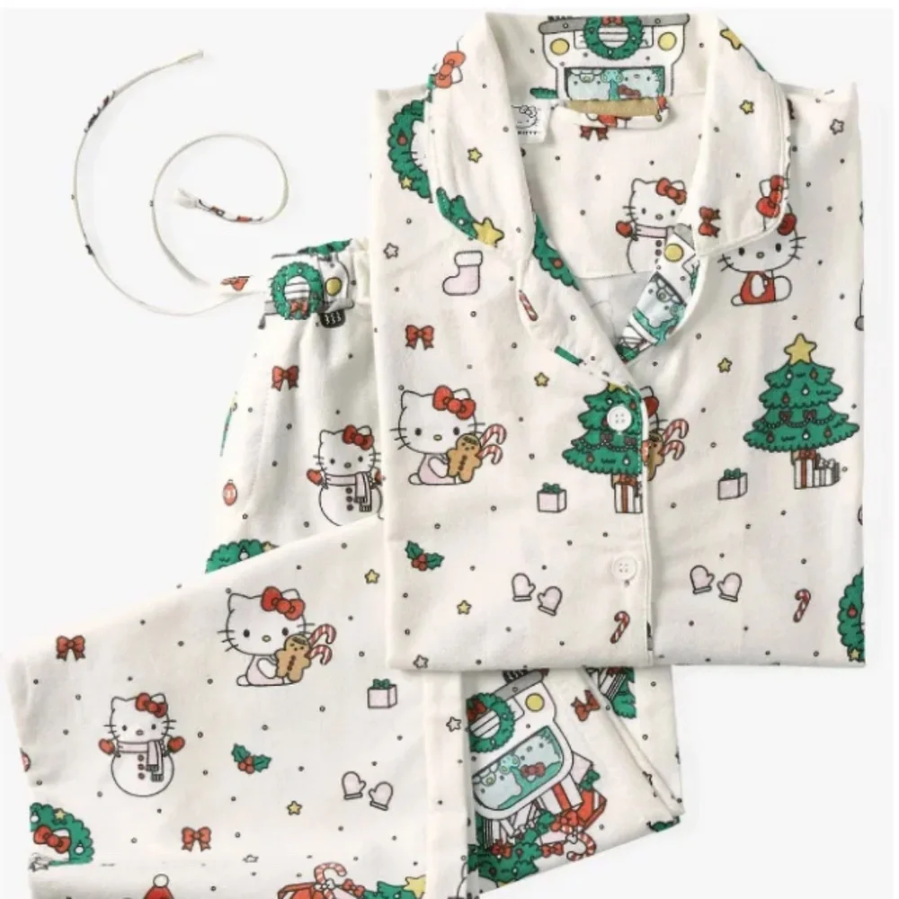 Hello Kitty Organic Flannel Christmas Pajama Set - Pottery Barn Teen